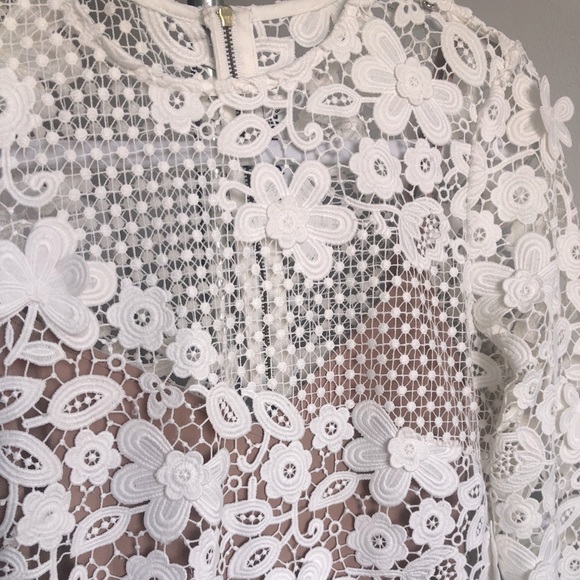 Selp-Portrait 3D Guipure mini dress US 6 - Picture 6 of 14